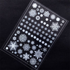 Snowflake Clear Film Sheet in White Color | Winter Embellishment | Christmas Resin Jewellery Supplies | Filling Material