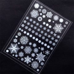 Snowflake Clear Film Sheet in White Color | Winter Embellishment | Christmas Resin Jewellery Supplies | Filling Material
