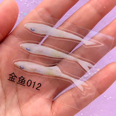 CLEARANCE Milk White Koi Carp Fish Sticker | 3D Painting Effect for Resin Art | Clear Film Resin Inclusion | Resin Koi Pond DIY (2 Sheets)