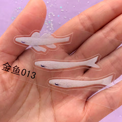 CLEARANCE Milky White Koi Carp Fish 3D Sticker | 3 Dimensional Resin Painting | Koi Pond Resin Inclusion (2 Sheets)