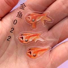 3D Goldfish Sticker for Resin Art | Koi Fish Clear Film with 3D Resin Painting Effect | Koi Pond Resin Inclusions (2 Sheets)