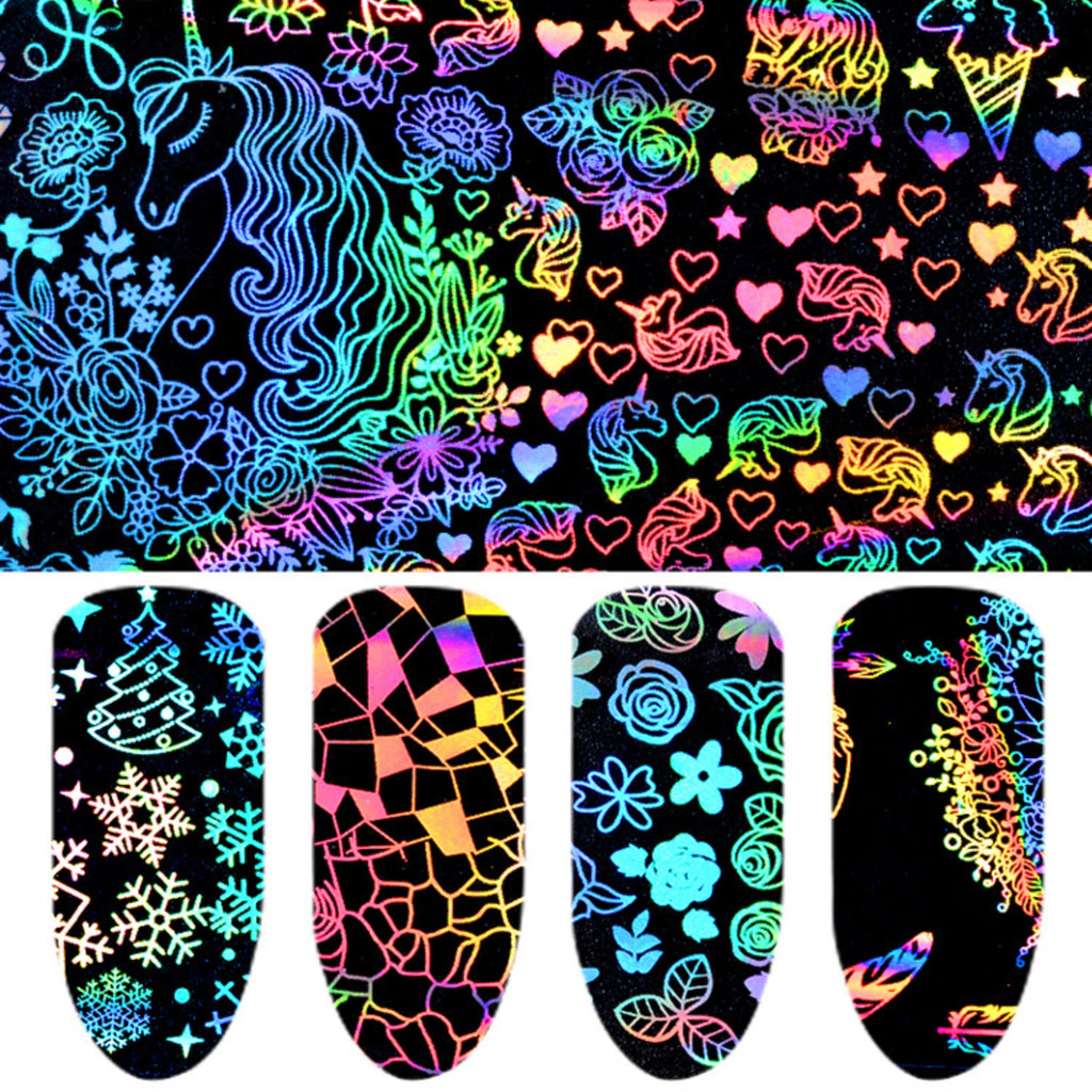 Holo Nail Transfer Foil, Holographic Decal for Kawaii Resin Crafts, MiniatureSweet, Kawaii Resin Crafts, Decoden Cabochons Supplies