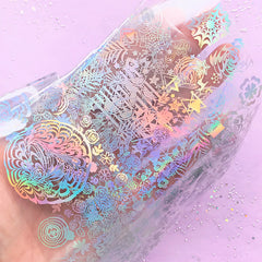 Holo Nail Transfer Foil | Holographic Decal for Kawaii Resin Crafts | Unicorn Dreamcatcher Christmas Flower (8 Sheets)