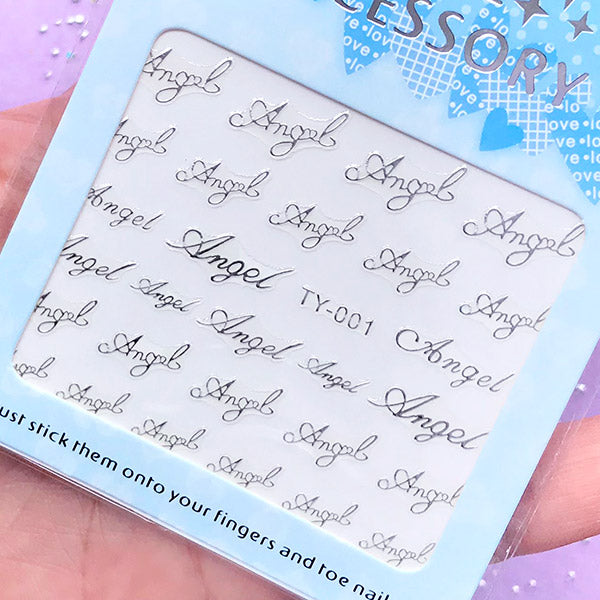 Angel Clear Sticker (Silver) | Embellishments for Resin Crafts | Nail Art Supplies | UV Resin Fillers | Resin Inclusions