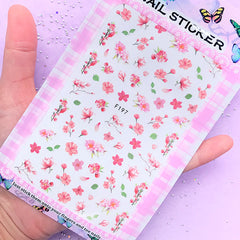 Pink Flower Sticker | Floral Embellishments | Filling Materials for Resin Art | Nail Decorations | UV Resin Inclusions
