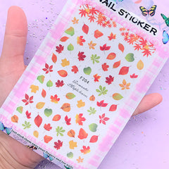 Autumn Maple Leaf and Fall Leaves Sticker | UV Resin Inclusion | Floral Resin Fillers | Embellishment for Resin Art | Nail Stickers