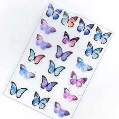 Galaxy Butterfly Clear Film Sheet | Dreamy Embellishments for UV Resin Decoration | Resin Art Supplies