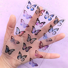 Galaxy Butterfly Clear Film Sheet | Dreamy Embellishments for UV Resin Decoration | Resin Art Supplies
