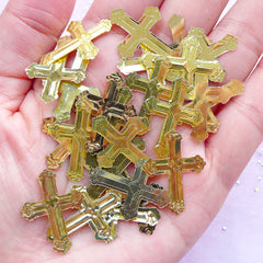 Gold Latin Cross Confetti | Baptism Decoration | Religion Embellishment (70pcs / 4 grams / 18mm x 25mm)