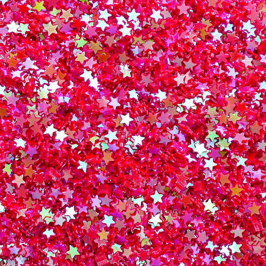 Mini Star Confetti | Iridescent Star Glitter | Star Sprinkles | Resin Cabochon Making (AB Purple Red / 3mm / 3g)