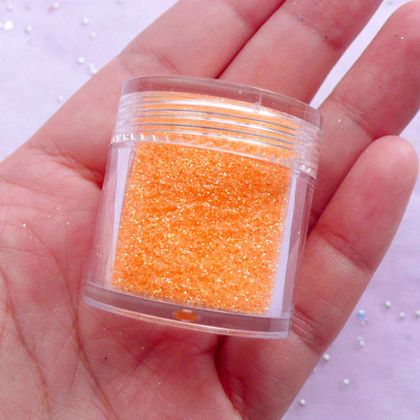 Iridescent Glitter Powder | Holographic Sprinkles | Resin Craft & Nail Decoration (Orange / 4-6 grams)