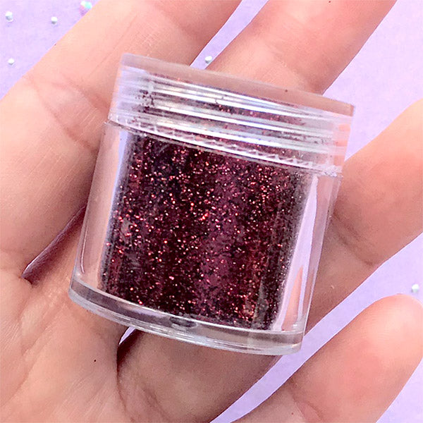 Glitter Root Powder | Bling Bling Pixie Dust | Kawaii Cabochon DIY | Resin Craft Supplies (Wine Red / 4-6 grams)