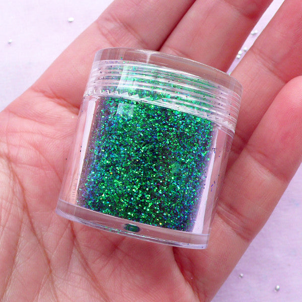 Hair Glitter Dust Powder | Bling Bling Nail Art | Resin Art Supplies (Dark Green / 4-6 grams)