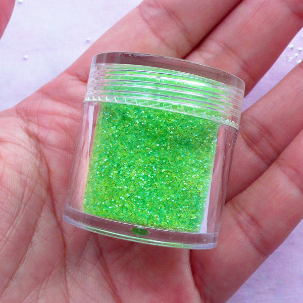 Glitter Dust Powder | Holographic Sprinkles | Iridescent Resin Art & Nail Decoration (Light Green / 4-6 grams)