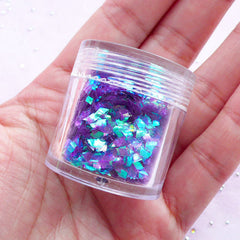 Rhombic Glitter Flakes | Iridescent Diamond Confetti | Small Translucent Sprinkles | Nail Art & Resin Cabochon Making (AB Dark Purple)