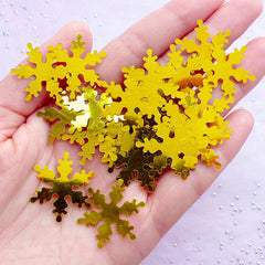 Gold Snowflake Confetti | 24mm Snow Flake Confetti | Christmas Table Decoration & Scrapbooking Supplies (5 grams)
