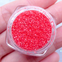 Fake Colored Sugar | Artificial Coral Stones for Nail Art | Crystal Powder | Mini Gravel Nail Designs | Sprinkles for UV Resin Crafts | Faux Food DIY (Red)