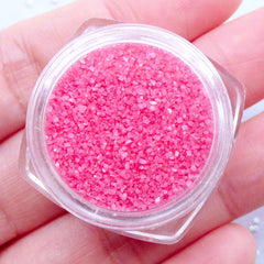 Tiny Mini Coral Stones for Nail Art | Fake Colored Sugar | Artificial Crystal Powder | Gravel Nail Decorations | Sprinkles for Resin Crafts | Faux Food Making (Dark Pink)