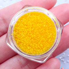 Faux Coral Stones | Colored Sugar for Fake Food DIY | Tiny Mini Gravel for Nail Deco | Artificial Crystal Powder | Sprinkles for UV Resin Craft (Yellow)