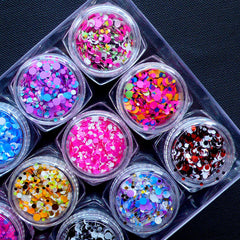 Round Confetti Mix in 1mm 2mm & 3mm | Colorful Sprinkles for Nail Art | Nail Design | Kawaii Resin Crafts | Party Supplies (Assorted Colors / 12pcs)