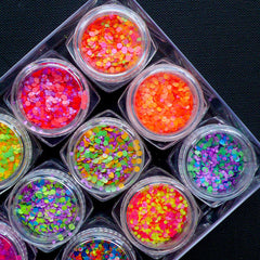 Colorful Round Confetti Mix in 1mm & 2mm | Assorted Sprinkles for Nail Deco | Nail Decorations | UV Resin Craft Supplies | Scrapbooking (Assorted Colors / 12pcs)