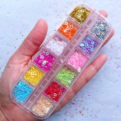 Assorted Star Outline Confetti | Tiny Mini Star Sequin | Hollow Star Sprinkles | Colorful Star Glitter | Nail Art Designs | Card Decoration | Scrapbooking Supplies (Box of 12 Colors / 3.5mm)