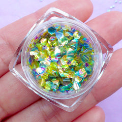 Mermaid Scale Confetti | Hexagon Glitter Flakes | Resin Filling Materials | Nail Art Supplies (Sunrise)