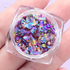 Aurora Borealis Mermaid Scales | Iridescent Hexagon Glitter | Confetti Supplies | Filling Materials for Resin Crafts (Mystery Night)