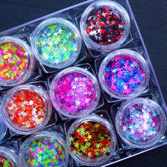 Assorted Star Confetti | Colorful Sprinkles | Kawaii Filling Material for Resin Art | Nail Decoration (12 Colors Mix)