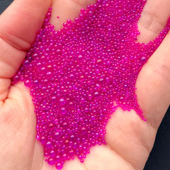 Faux Water Bubble Beads | Iridescent Filling Material for Resin Crafts | Water Droplet Micro Bead | Water Drops (AB Dark Pink / 1mm to 3mm / 5g)