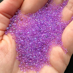 Water Drop Beads in Iridescent Color | Water Bubbles | Water Droplets | Kawaii Micro Bead | Resin Inclusion (AB Purple / 1mm to 3mm / 5g)