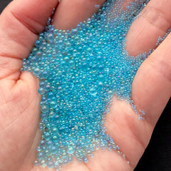 Water Droplet Beads in Iridescent Color | Blue Water Drops | Water Bubbles | Kawaii Resin Inclusion | AB Micro Bead (AB Blue / 1mm to 3mm / 5g)