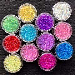 Iridescent Water Bubble Bead Assortment | Magical Water Droplets | Fake Water Drops | AB Micro Bead | Water Effect for Resin Craft (12 Color Mix / 1mm to 3mm)