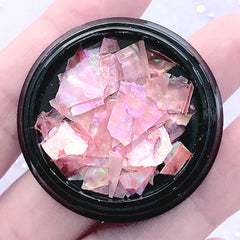 Aura Abalone Shell Flakes | Nature Seashell Embellishments | Iridescent Resin Inclusions | Resin Art Supplies (AB Pink)