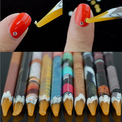 Rhinestone Picking Pencil | Gem Pick Up Tool | Pearl Grabber | Wax Tip Pen | Phone Case Decoden Tool | Nail Art Supplies
