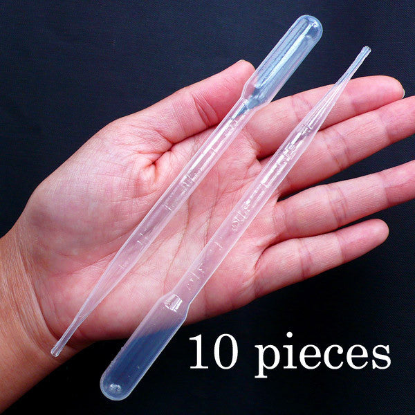 3ml Disposable Liquid Dropper with Suction Bulb | Plastic Graduated Transfer Pipettes | Epoxy Resin Craft Tool | Fragrance Essential Oil Measurement (10 or 100 pieces)