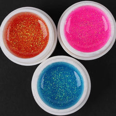 UV Nail Polish with Glitter | UV Gel for Nail Art | Colouring for UV Resin Craft | Filling for Open Bezel | Nail Designs | Nail Deco (3 Colors by Random)
