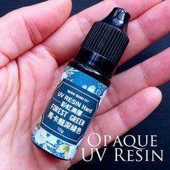 Opaque UV Cured Resin | Hard Type Resin with Color | Solar Curing Resin | Ultraviolet Activated Resin | Kawaii UV Resin Craft (10g / Opaque Forest Green)