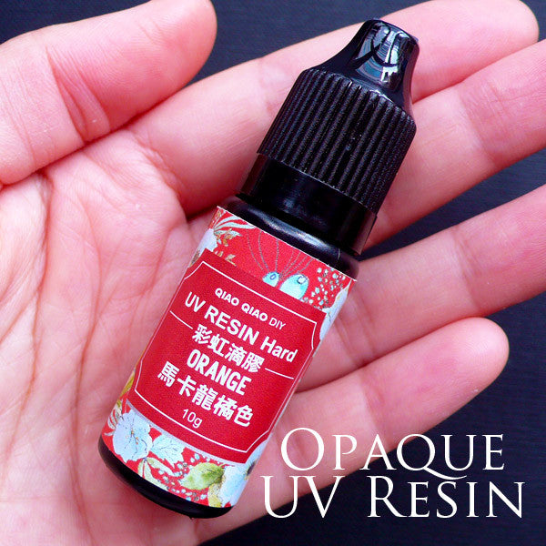 Colored Resin | Opaque UV Cured Resin in Hard Type | Sunlight Curing Resin | Ultraviolet Activated Resin | Kawaii Resin Supply (10g / Opaque Orange)