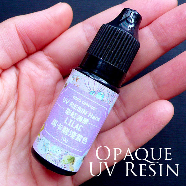 Kawaii Pastel Colored UV Resin | Opaque Hard Type Resin | Ultraviolet Cured Resin | Solar Curing Resin | Sunlight Activated Resin (10g / Opaque Lilac)