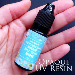 Pastel Colored UV Resin | Kawaii Opaque Resin in Hard Type | Sunlight Curing Resin | Ultraviolet Cured Resin | Solar Activated Resin (10g / Opaque Mint Green)