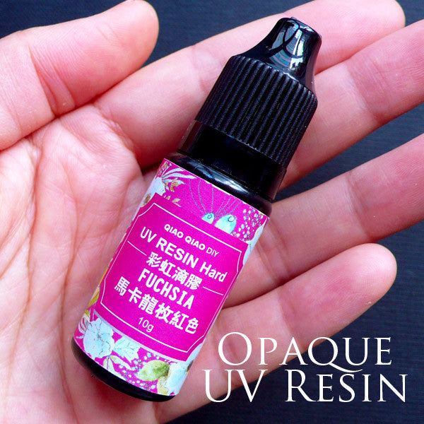 Magenta UV Resin in Opaque Color | Kawaii Hard Type Resin | Ultraviolet Curing Resin | Solar Cured Resin | Sunlight Activated Resin (10g / Opaque Fuchsia)