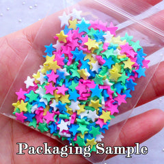 Fake Star Toppings | Faux Colorful Sprinkles | Polymer Clay Cake Decorating | Kawaii Cupcake Decoration | Sweet Deco | Fimo Food Craft (5 grams)