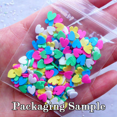CLEARANCE Fimo Heart Toppings | Faux Sprinkles | Fake Cupcake Deco | Kawaii Sweets Jewelry Making | Polymer Clay Food Crafts | Decoden Phone Case (Colorful / 5 grams)