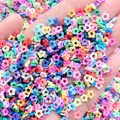 Hollow Flower Fimo Sprinkles | Colorful Floral Confetti | Kawaii Polymer Clay Fake Toppings for Faux Sweet Deco (Assorted Mix / 5 grams)