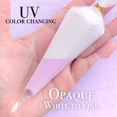 UV Color Changing Deco Cream | Photochromic Whipped Cream | Solar Sensitive Icing | Sunlight Activated Frosting | Decoden Supplies (50g / White to Pink)
