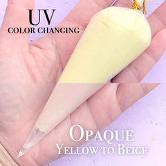 Color Changing Deco Cream | Sunlight Sensitive Whip Cream | Solar Activated Icing | Photochromic Frosting | Kawaii Decoden (50g / Yellow to Beige)