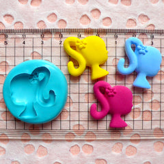Girl Head with Flower (26mm) Silicone Flexible Push Mold Jewelry Charm Making Scrapbooking Decoden Supplies MD821