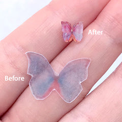 Rainbow Butterfly Shrink Plastic Film | Pre-printed Shrinking Plastic Sheet | Kawaii Embellishment for Resin Art (1 Sheet / Translucent)