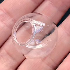 25mm Glass Bubble with Double Hole for Dollhouse Gumball Machine Making | Glass Orb Pendant DIY | Hollow Glass Globe (1 piece)